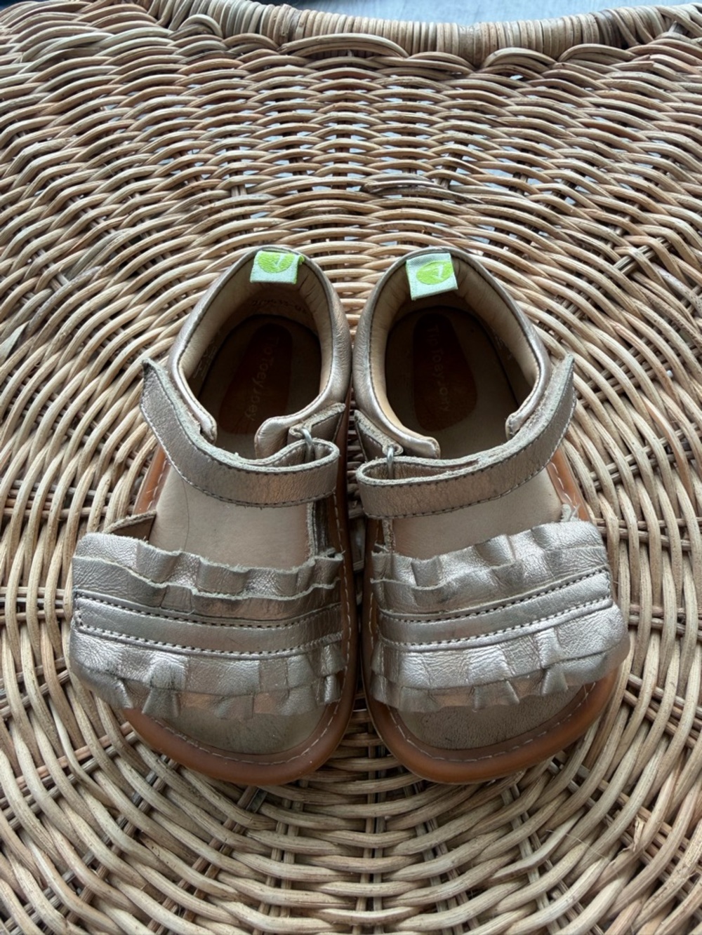 Kids girl Metallic Silver/pink Mary Jane Sandals size 22 eu - 5,5 inch aprox